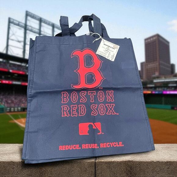 Boston Red Sox Reusable Bag MLB Baseball FOCO Shopping Grocery Gym School Blue - Picture 9 of 9